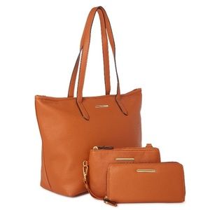 Time and Tru Women’s 3pc Handbag Set - Cognac